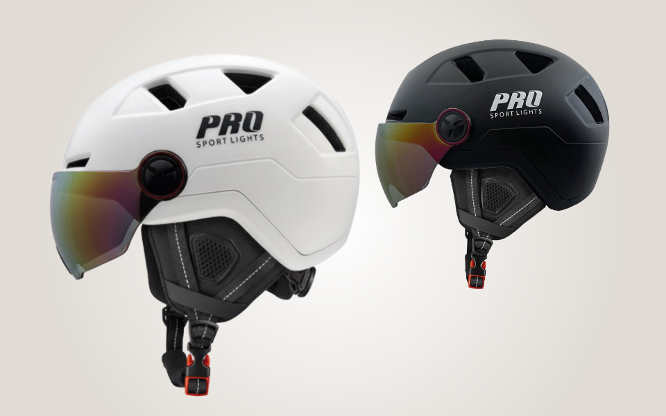 Fietshelm met vizier en oorwarmers - Pro Sport Lights - afbeelding 1